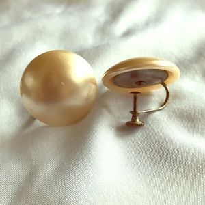 Vintage Pearl Clip On Earrings